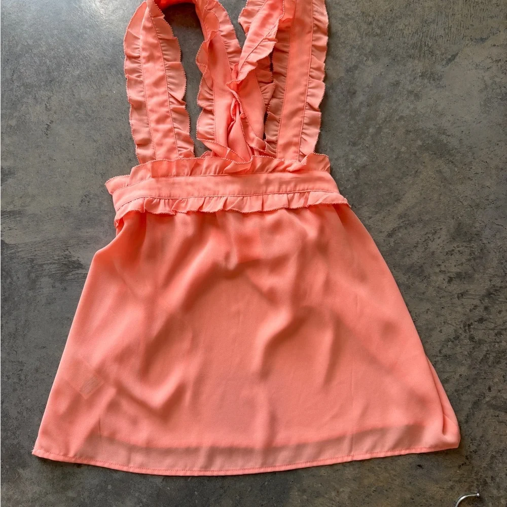 J. Crew Coral Ruffle-Detail Cross Front Camisole